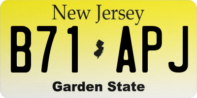 NJ license plate B71APJ