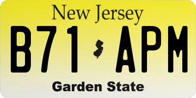 NJ license plate B71APM