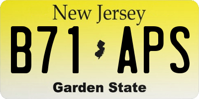 NJ license plate B71APS