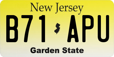 NJ license plate B71APU