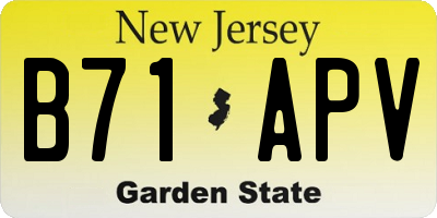 NJ license plate B71APV