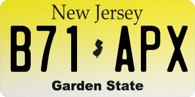 NJ license plate B71APX