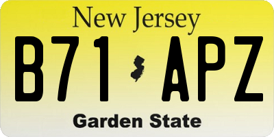 NJ license plate B71APZ