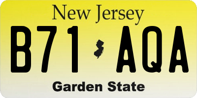 NJ license plate B71AQA