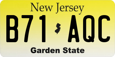NJ license plate B71AQC