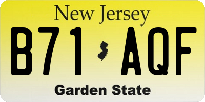 NJ license plate B71AQF