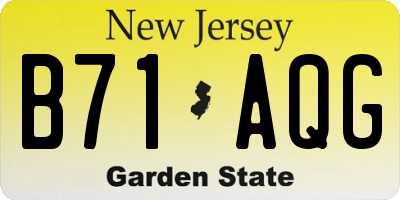 NJ license plate B71AQG