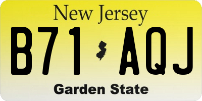 NJ license plate B71AQJ