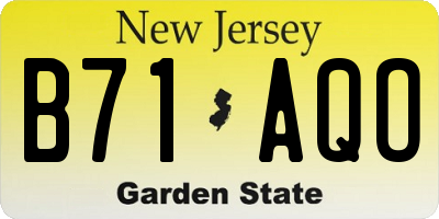 NJ license plate B71AQO