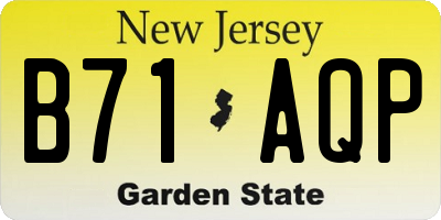 NJ license plate B71AQP
