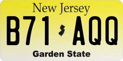 NJ license plate B71AQQ