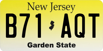 NJ license plate B71AQT