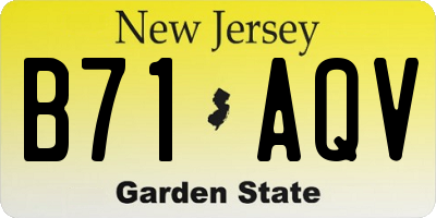NJ license plate B71AQV