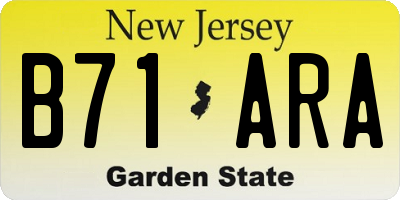 NJ license plate B71ARA