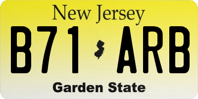 NJ license plate B71ARB