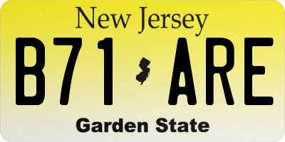 NJ license plate B71ARE