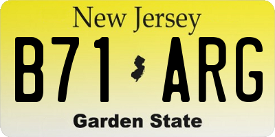 NJ license plate B71ARG