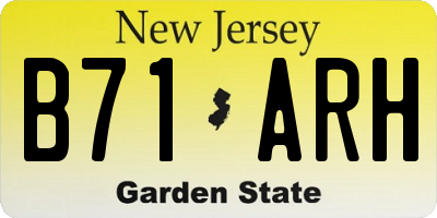 NJ license plate B71ARH
