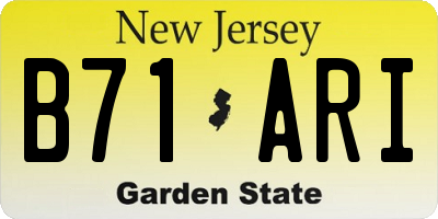 NJ license plate B71ARI