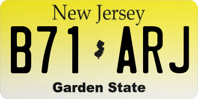 NJ license plate B71ARJ