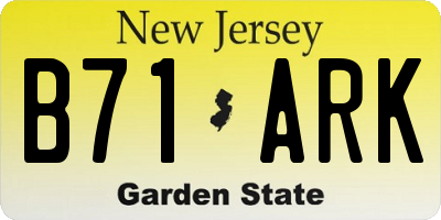 NJ license plate B71ARK
