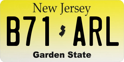 NJ license plate B71ARL