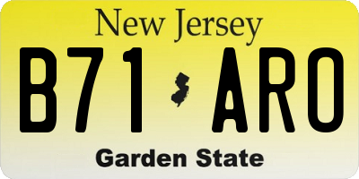 NJ license plate B71ARO
