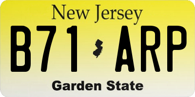 NJ license plate B71ARP