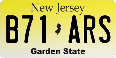 NJ license plate B71ARS