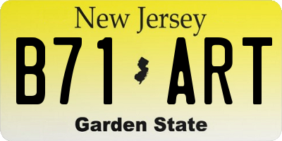 NJ license plate B71ART