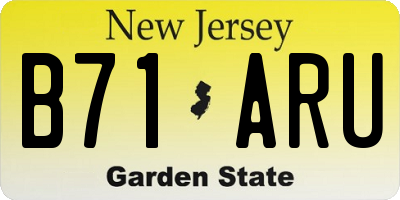 NJ license plate B71ARU