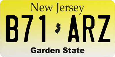 NJ license plate B71ARZ