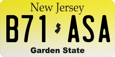 NJ license plate B71ASA
