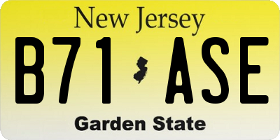 NJ license plate B71ASE