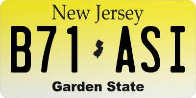 NJ license plate B71ASI