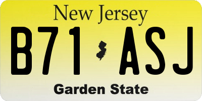 NJ license plate B71ASJ