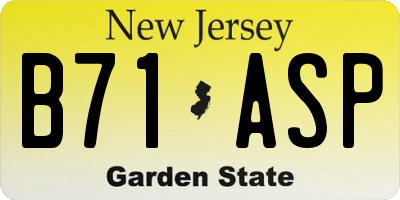 NJ license plate B71ASP