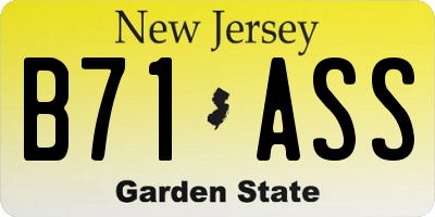 NJ license plate B71ASS