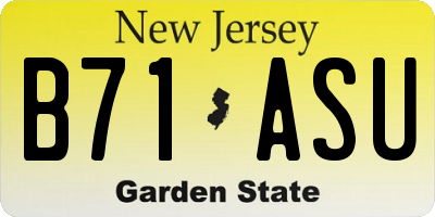 NJ license plate B71ASU