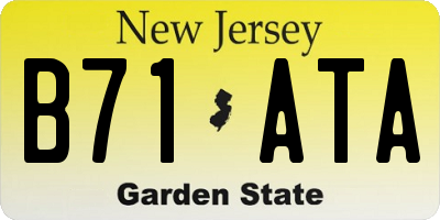 NJ license plate B71ATA