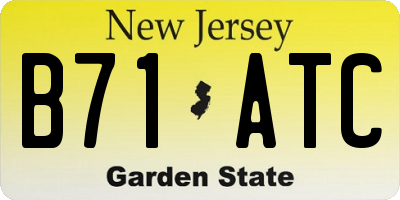 NJ license plate B71ATC