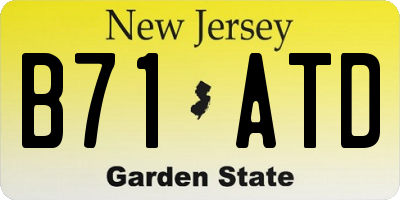 NJ license plate B71ATD