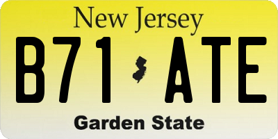 NJ license plate B71ATE