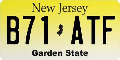 NJ license plate B71ATF