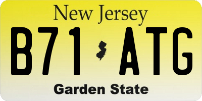 NJ license plate B71ATG