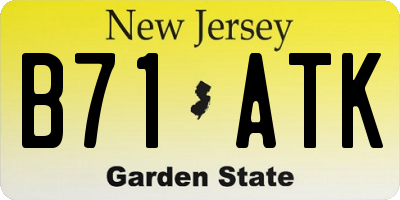 NJ license plate B71ATK