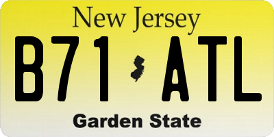 NJ license plate B71ATL