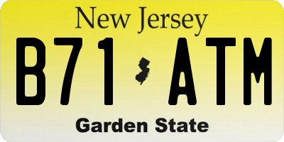 NJ license plate B71ATM