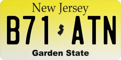 NJ license plate B71ATN
