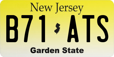 NJ license plate B71ATS